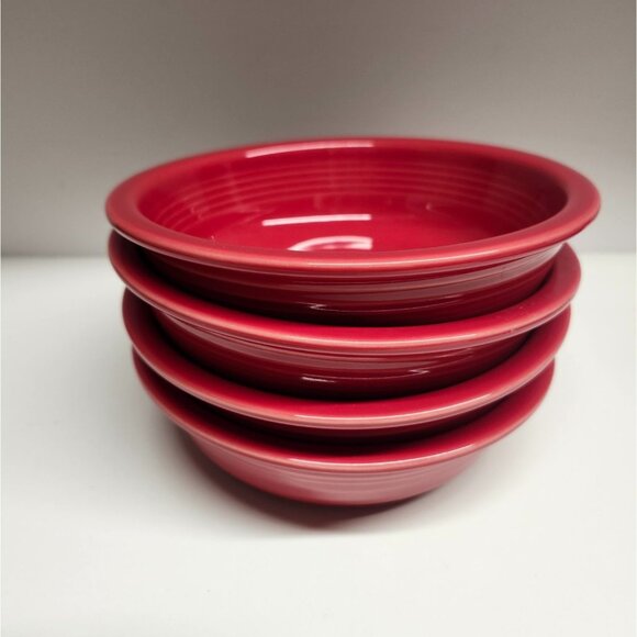 Fiestaware Scarlet Red Cereal Bowls Set of 4 HLC Fiesta - Picture 1 of 9